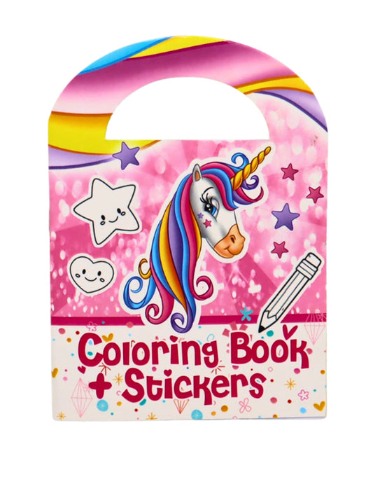 Álbum de colorear con pegatinas de unicornio