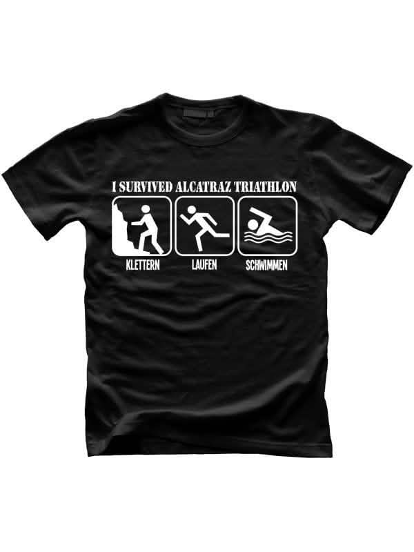 camisetas Alcatraz Prison Wear Triathlon para adulto blanco y negro
