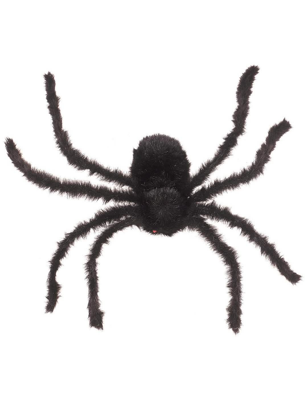 Araña gigante moldeable halloween negra y peluda para decoración