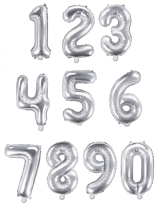 Vue d'ensemble des chiffres disponibles du ballon aluminium chiffre argent