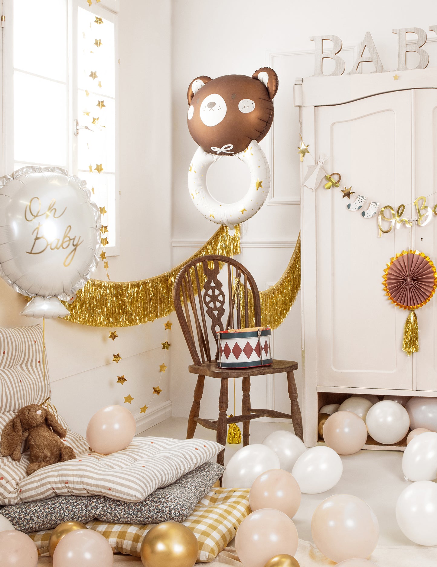 Globo de aluminio sonajero con osito de peluche 61 x 88 cm