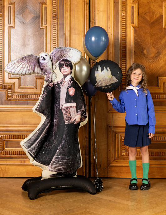 Globo de papel de aluminio de pie Harry Potter™ con Hedwig 90x145 cm