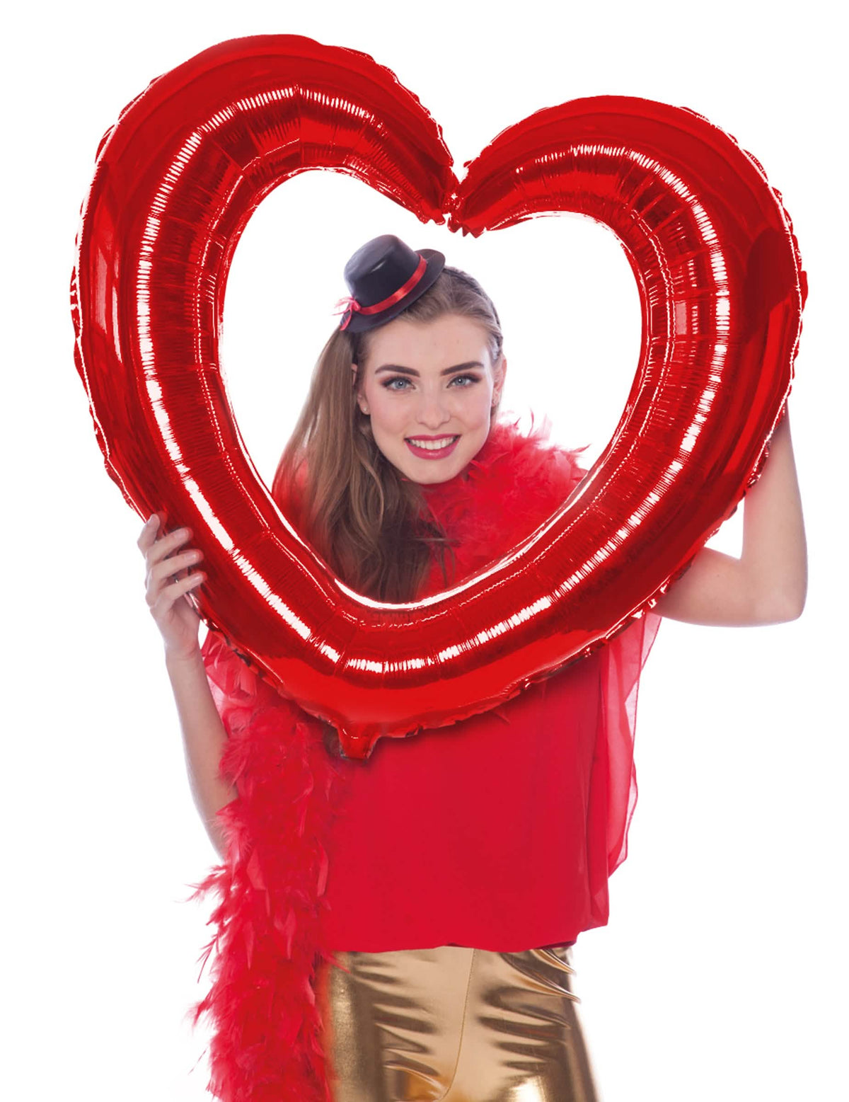 Marco de globo en forma de corazón para fiesta rojo