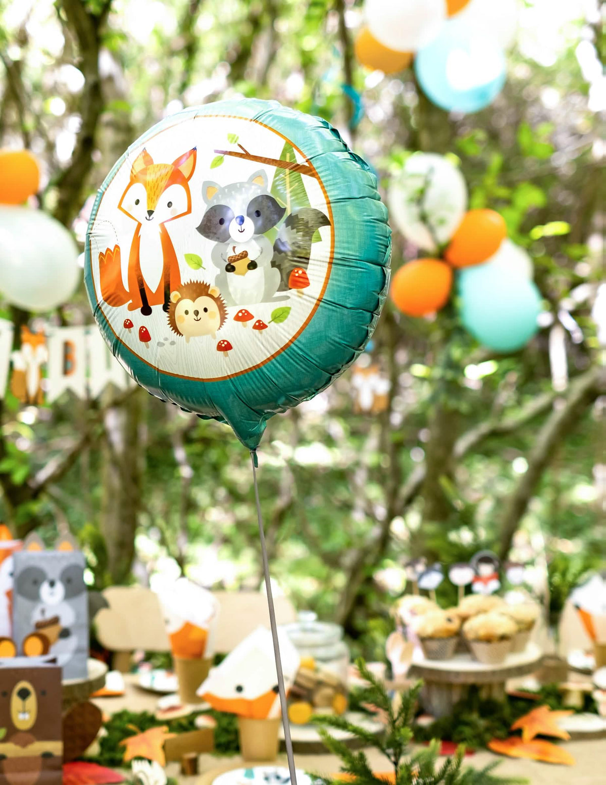 Decoración de fiesta campestre del globo de aluminio animales de la selva