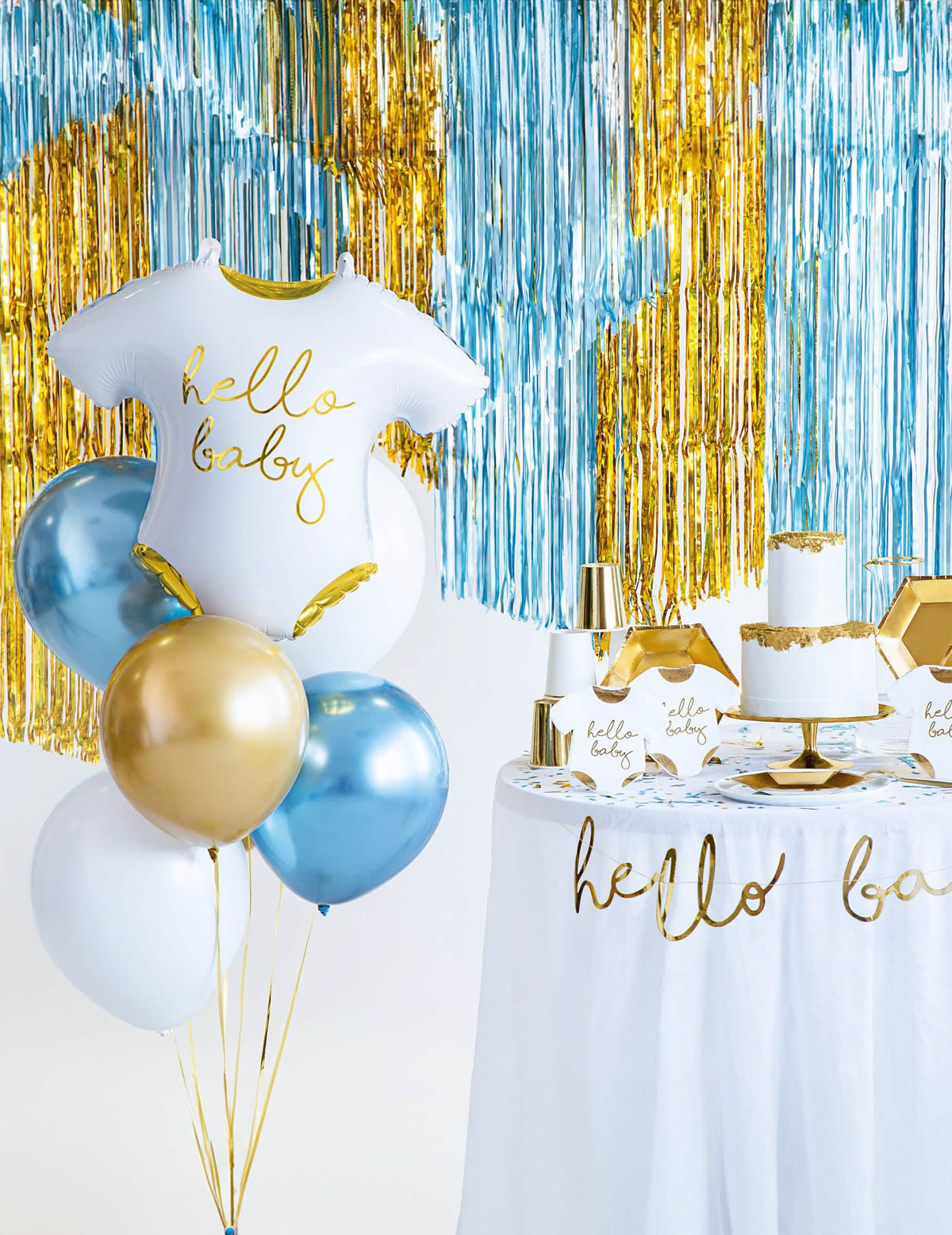 Decoración de fiesta de globo de aluminio body hello baby