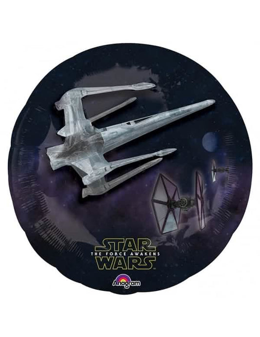Illustration de combat spatial avec X-Wing du ballon en aluminium Les Méchants Star Wars VII