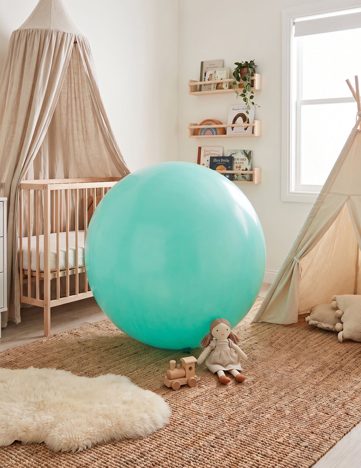 Globo gigante de látex menta 60 cm
