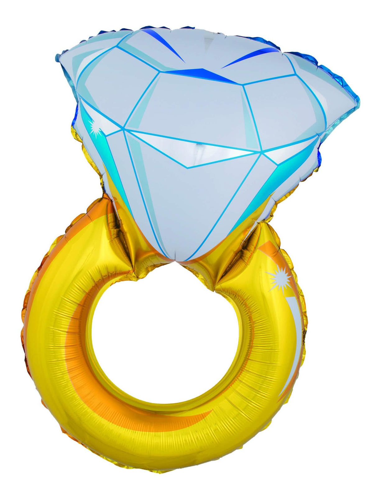 Bolsa de globos anillo de diamante para fiesta dorado y azul