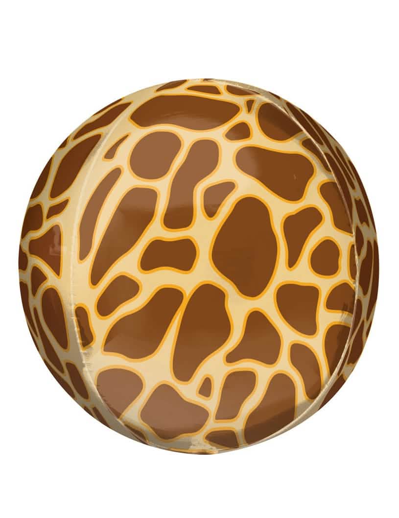 Globo de aluminio safari con estampado de jirafa marrón y amarillo