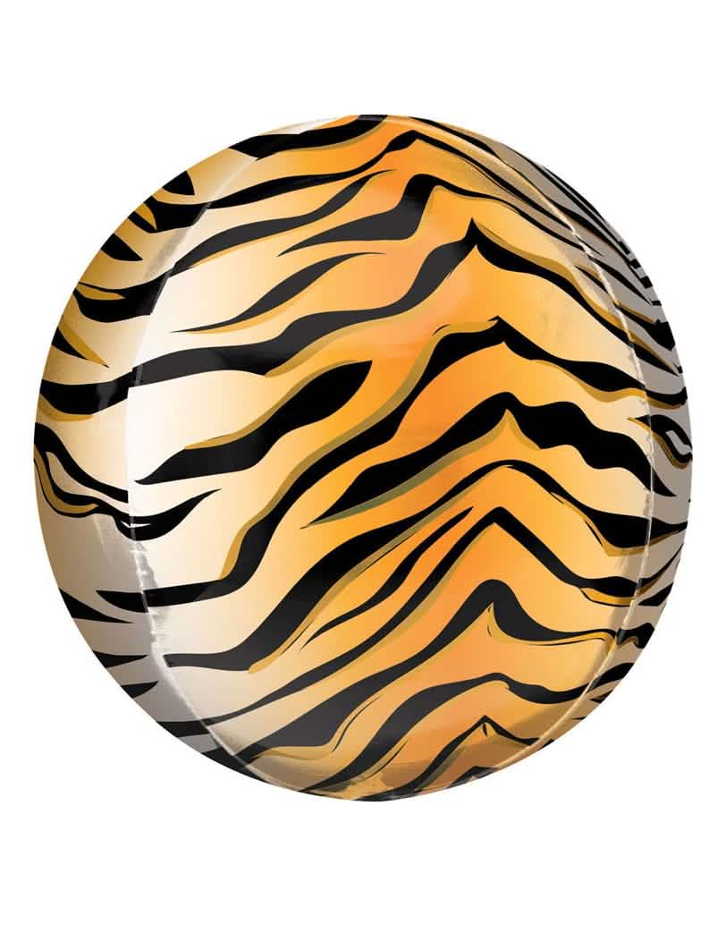 Globo de aluminio impreso tigre naranja y negro