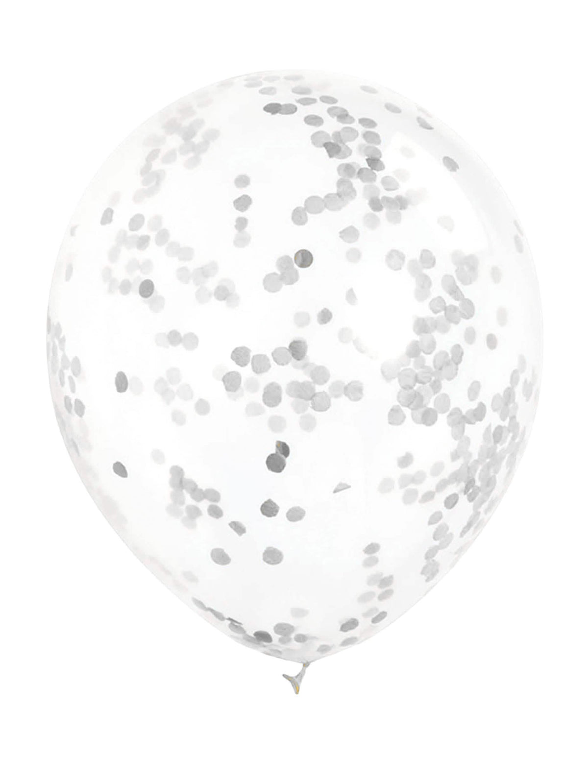 globos de látex con confetis transparentes y plateados