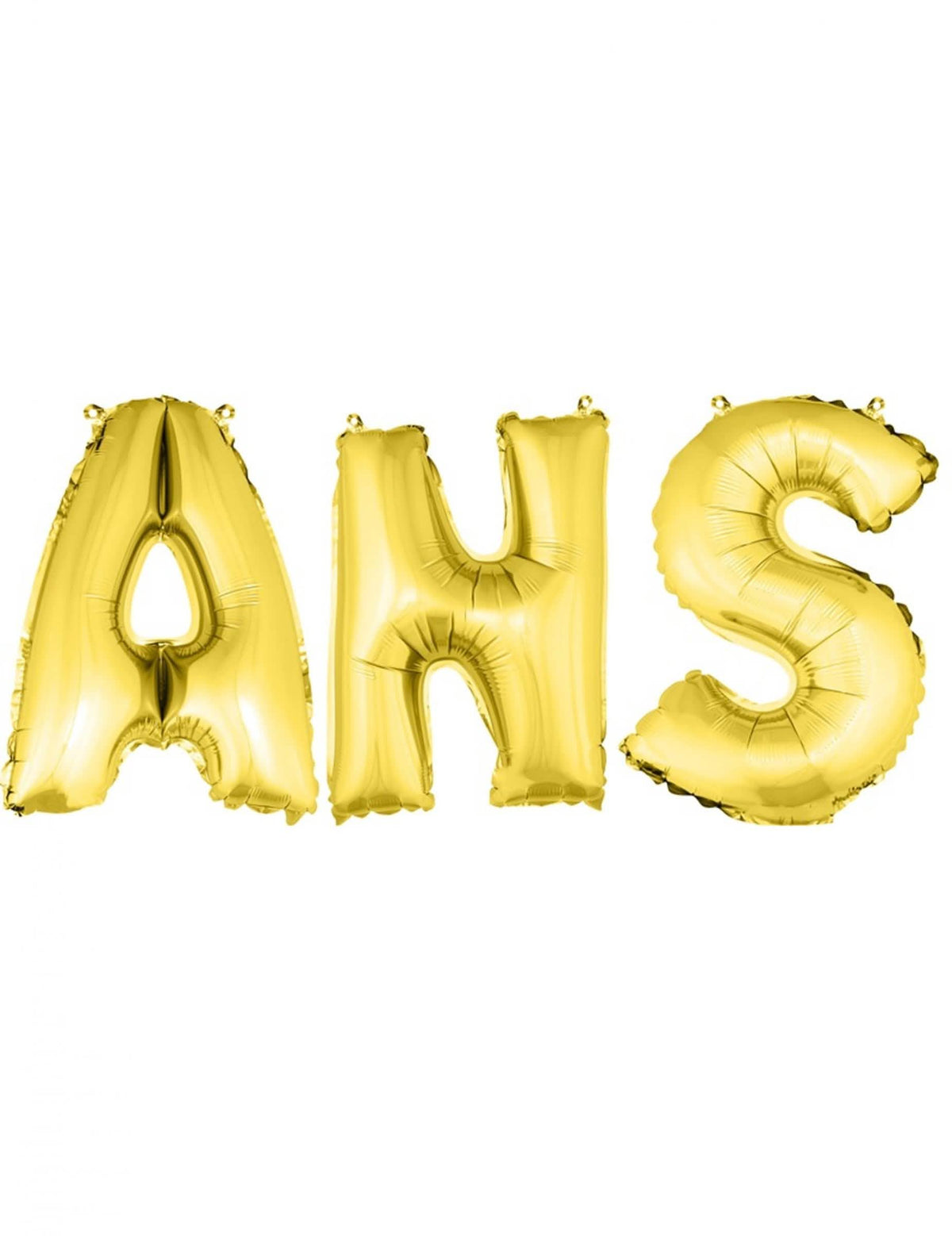 globos de aluminio con letras ANS para cumpleaños dorados