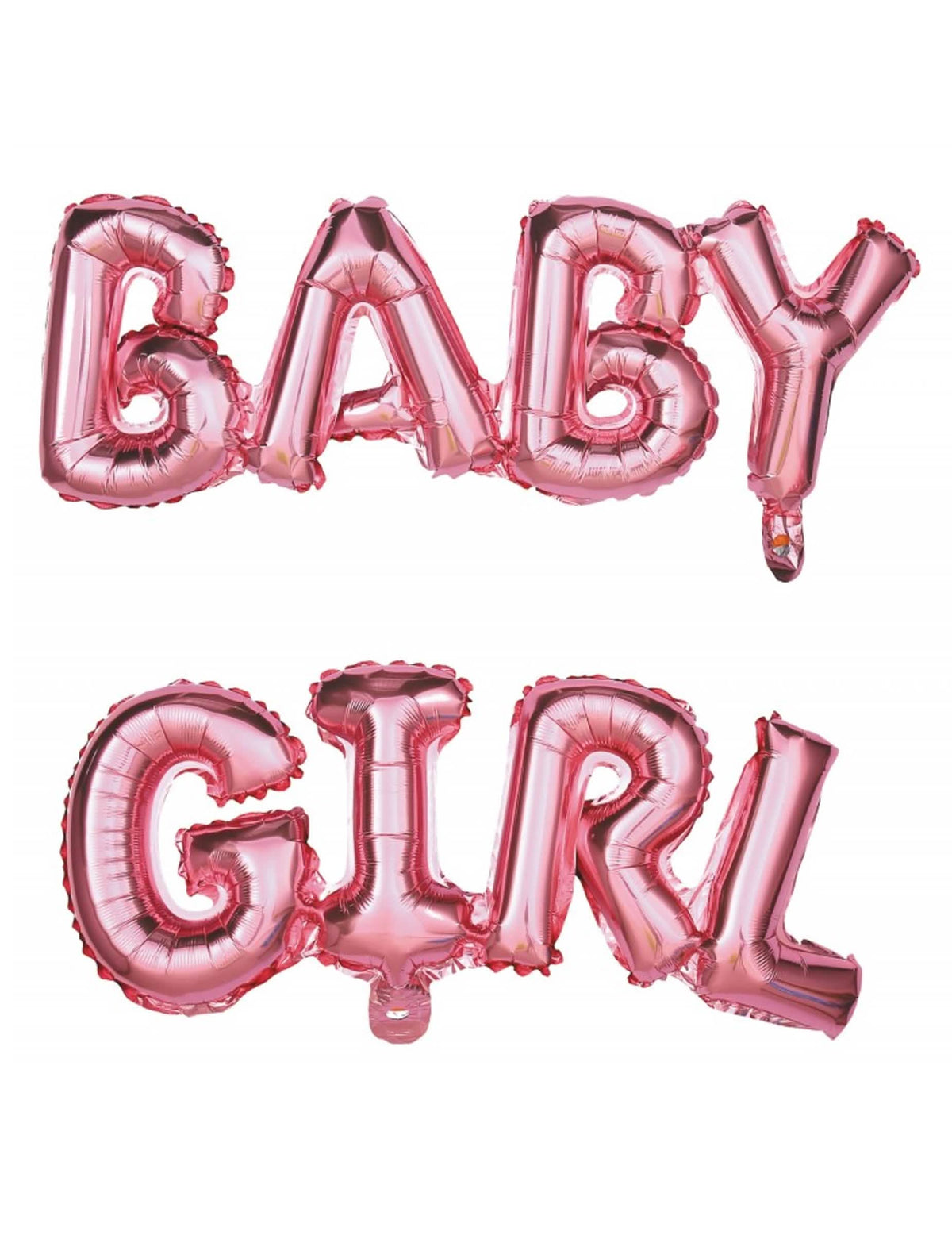 globos de aluminio letras Baby Girl para baby shower rosa