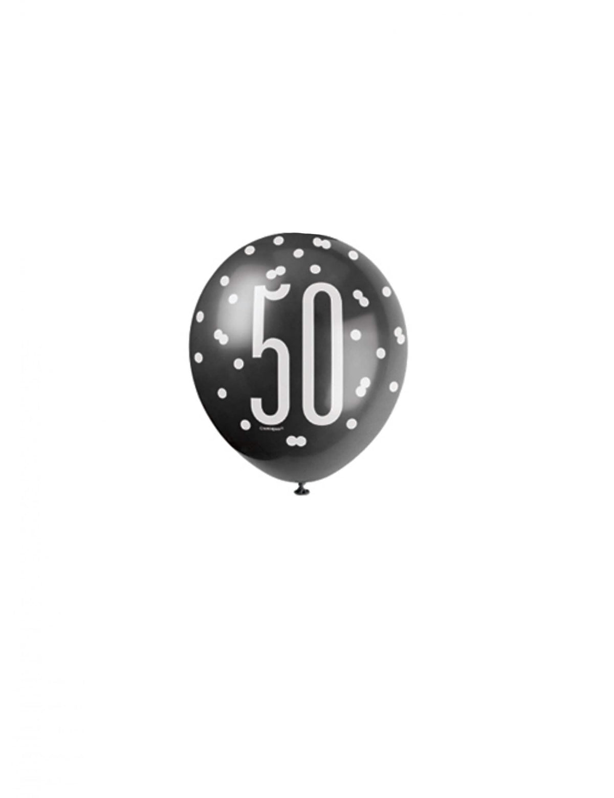 globos 50 años para cumpleaños gris con estampado blanco