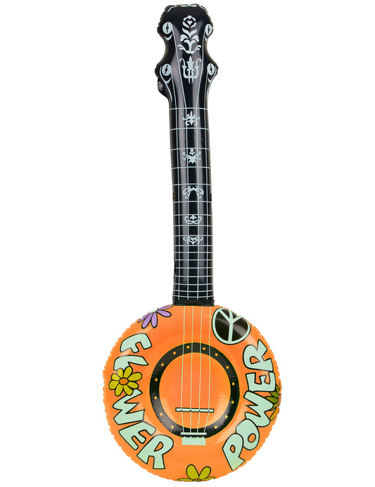 Vue de face du banjo gonflable hippie