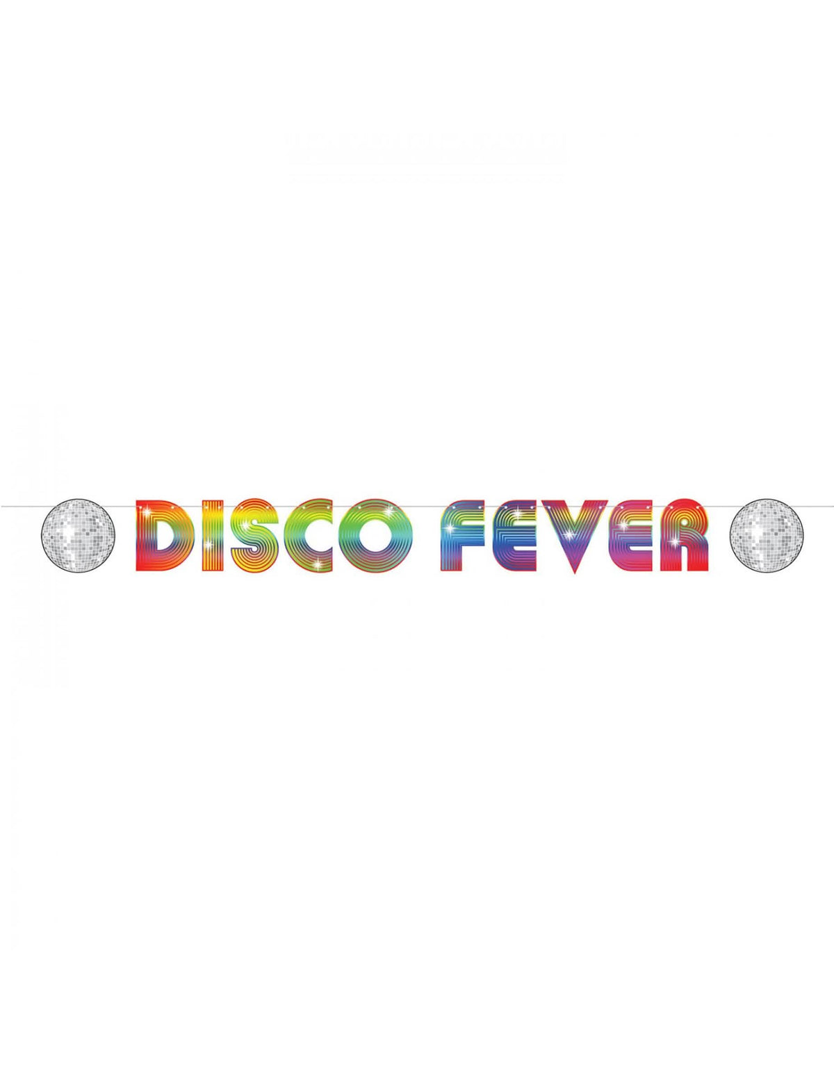 Pancarta de cartón disco Fever multicolor con bolas de discoteca