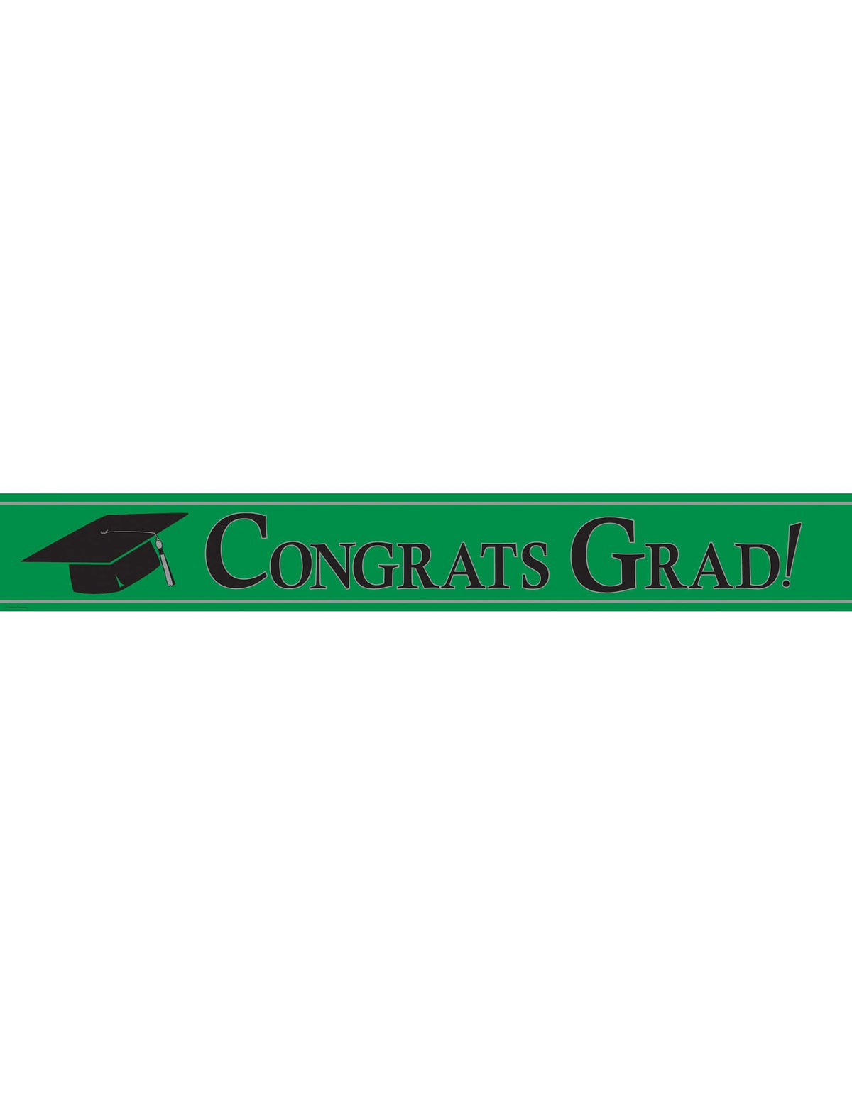 Banner metálico Congrats Grad para graduación verde