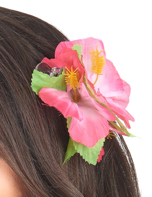 Horquilla flor rosa Hawái
