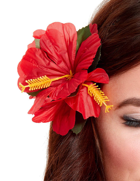 Pasador flor roja Hawái