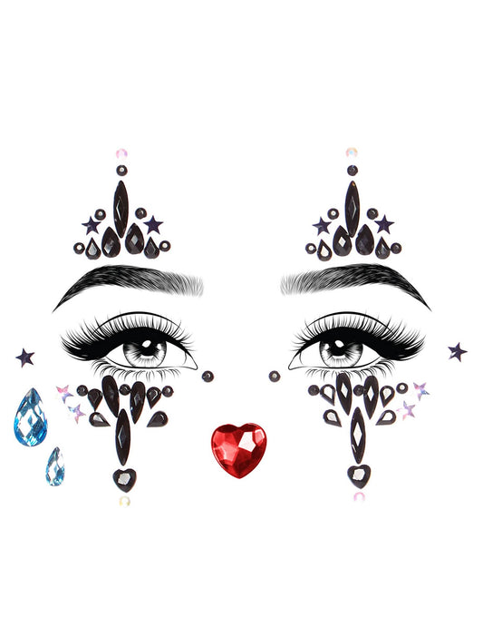 Joyas adhesivas arlequine para el rostro