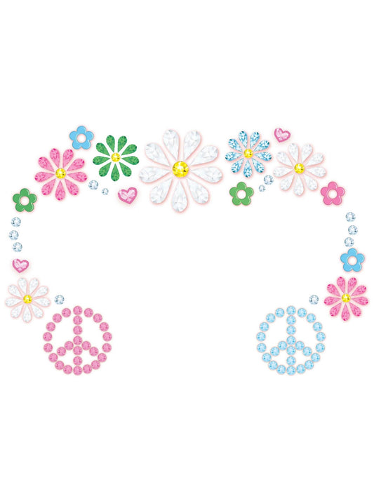 Joyas adhesivas con cara flor hippie
