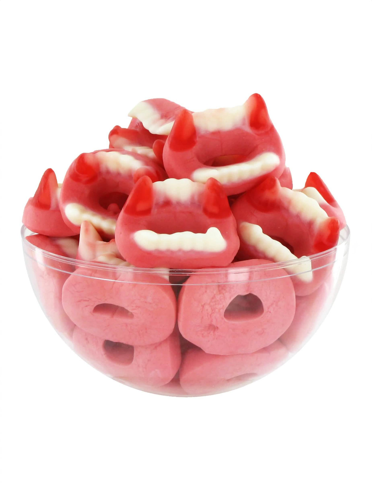 Cuenco lleno de caramelos dentaduras de vampiro