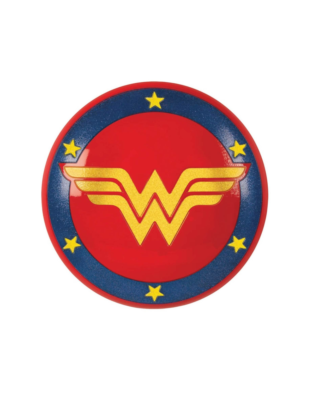 Escudo de PVC Wonder Woman Super Hero Girls™ para niño rojo azul y amarillo con logo dorado