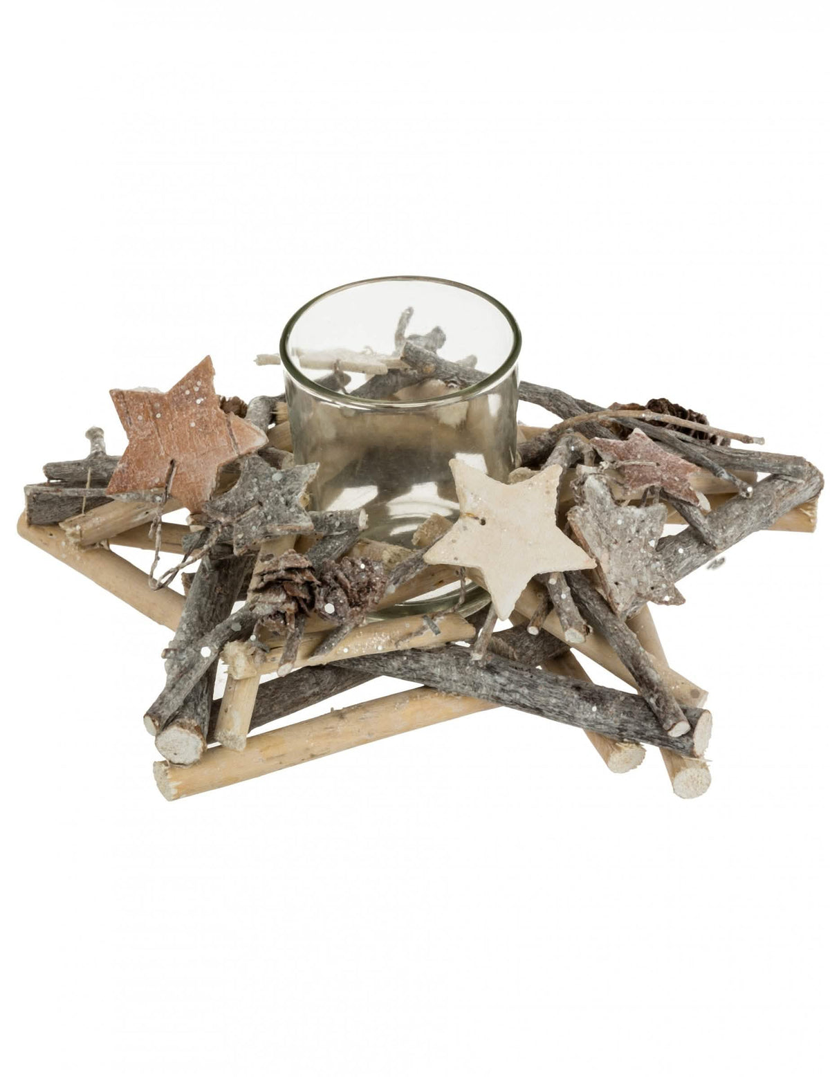 Soporte de madera estrella para photophore decoración natural