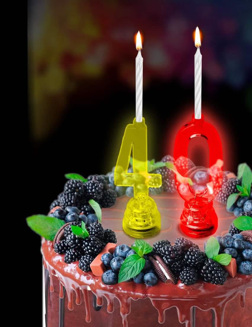 Decoración de pastel con la vela luminosa LED número 0