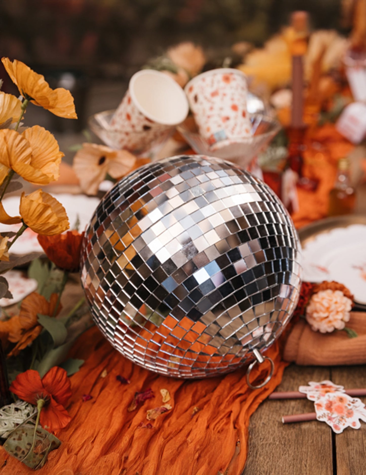 Bola de espejos colgante, cristal de espejo plateado 16cm, decoración disco