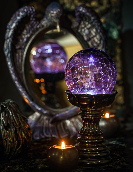 Bola mágica violeta con LED 10 x 10 x 22 cm