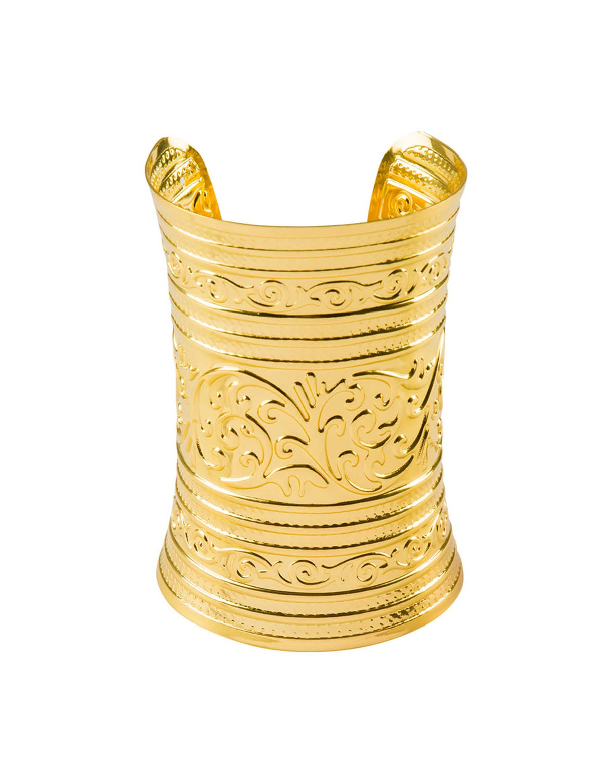 Vista frontal del brazalete de puño reina del Nilo para mujer