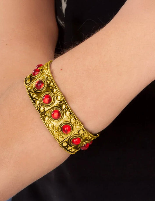 Brazalete reina medieval rojo adulto