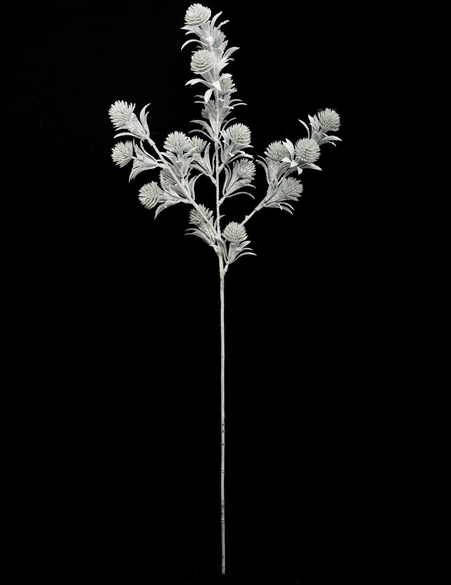 Branche de fleurs de Noël blanches pailletées
