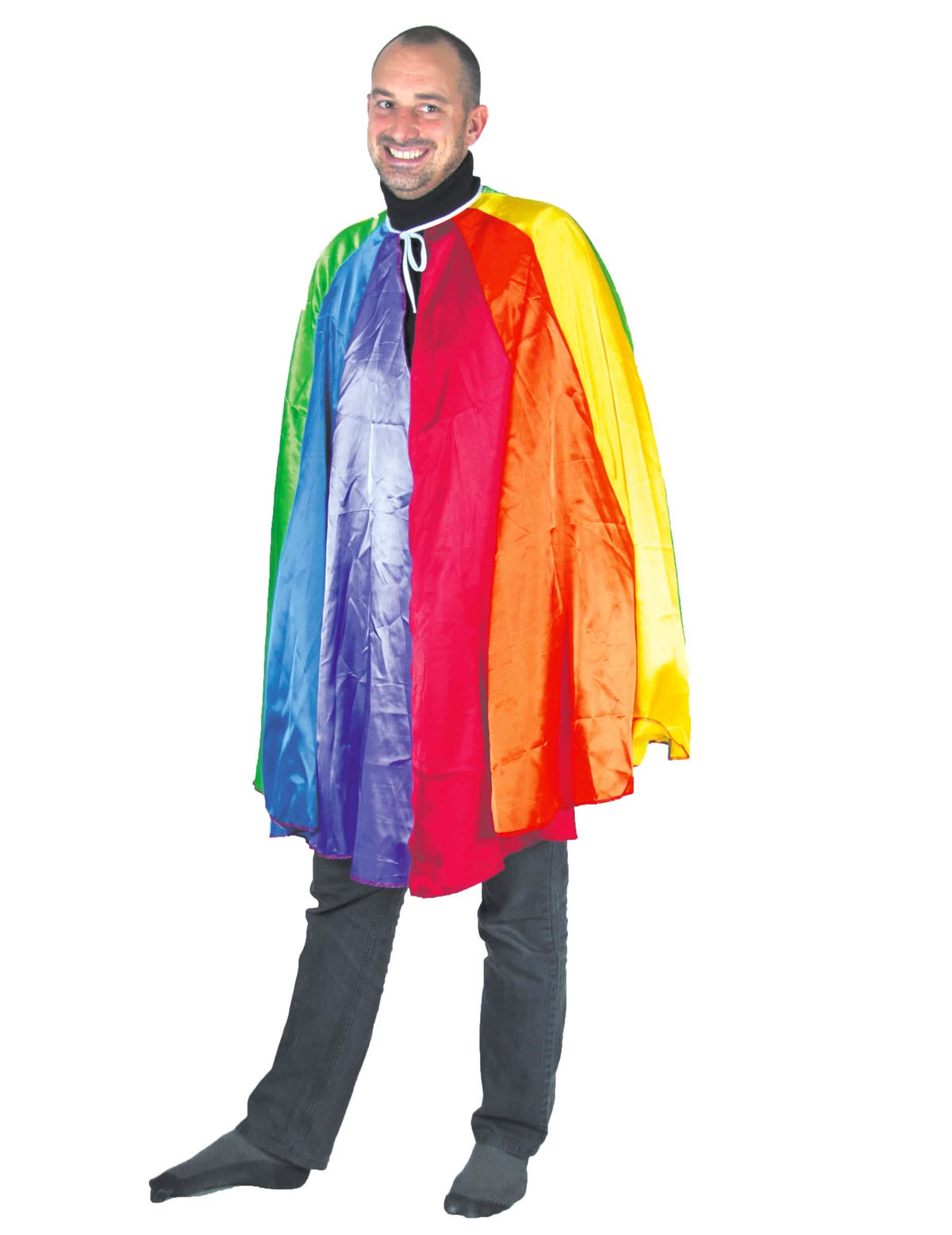 Capa arcoíris para adulto multicolor satinada