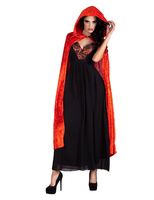 Capa roja terciopelo 120 cm adulto Halloween