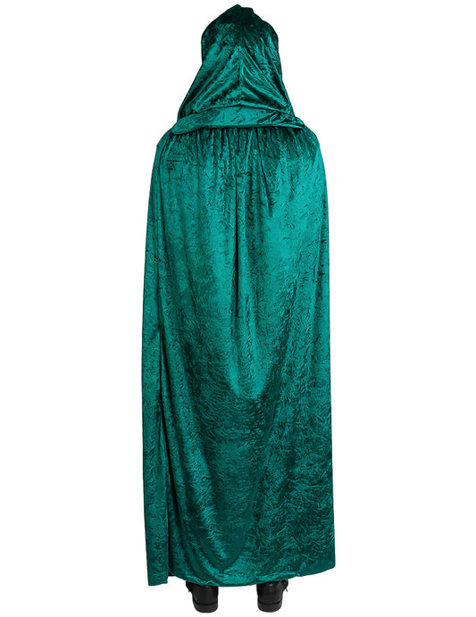 Capa muy larga terciopelo verde lujo 202 cm