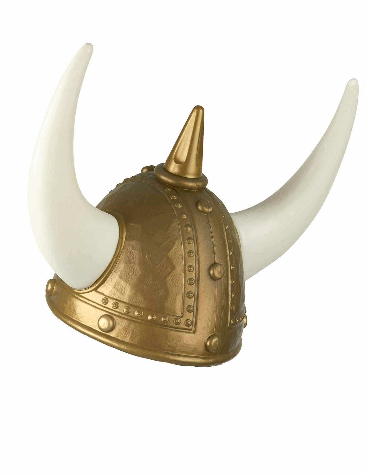 Vista de perfil del casco vikingo con cuernos para adulto
