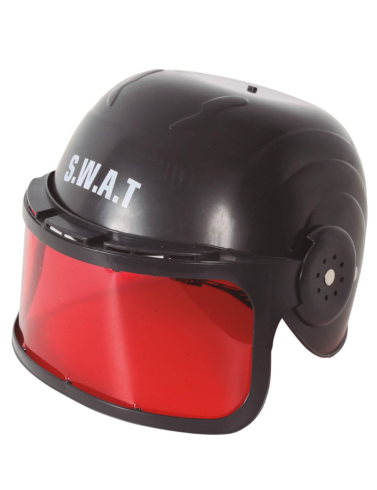 Casco con visera SWAT para niño negro con visera rojo