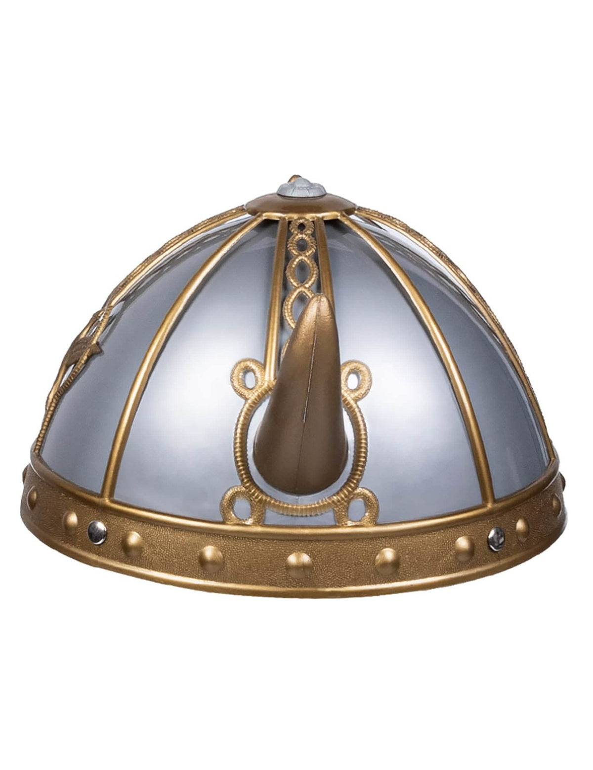 Vista de perfil del casco vikingo para niño