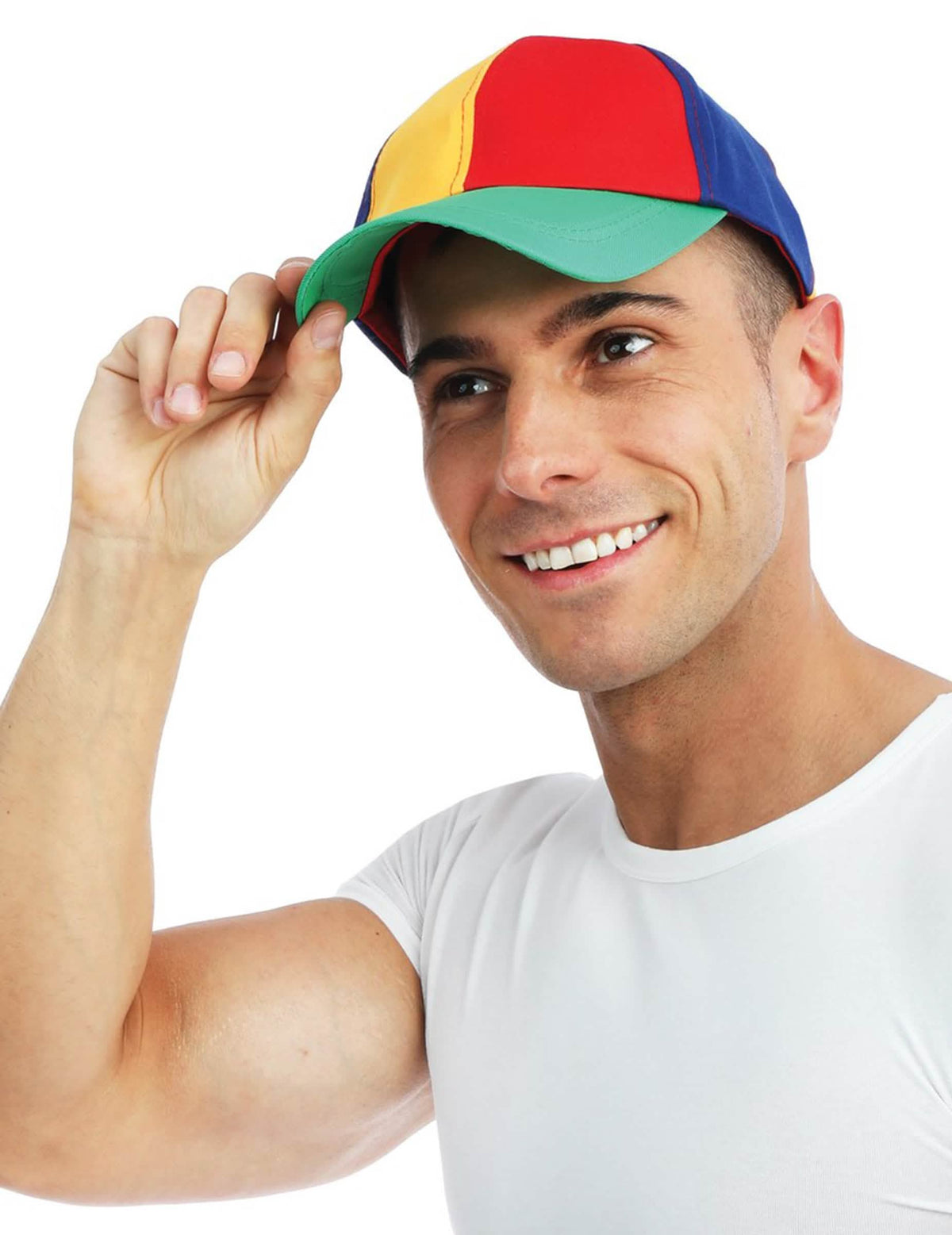 Vista de perfil de la gorra con hélice