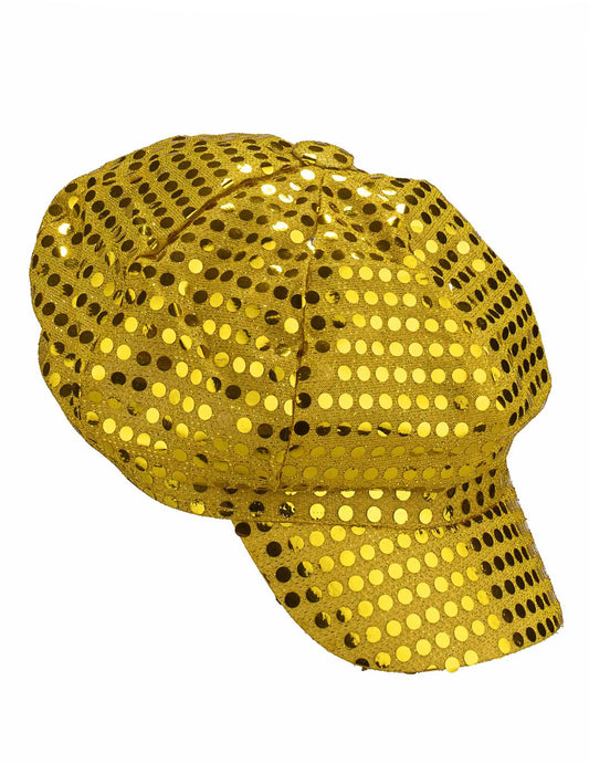Gorra disco con lentejuelas doradas para adulto