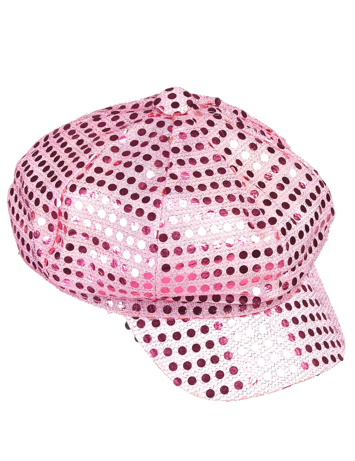 Vista de perfil de la gorra disco con lentejuelas para adulto