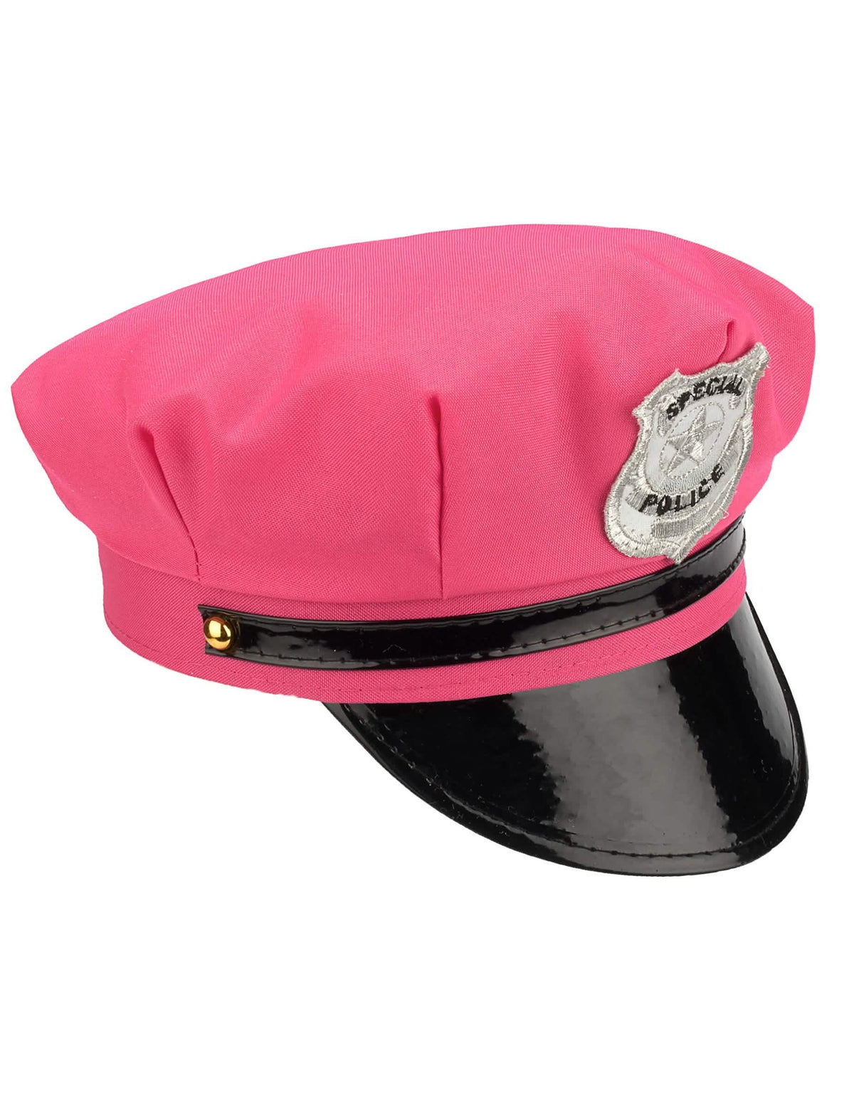 Vista de perfil de la gorra de policía mujer