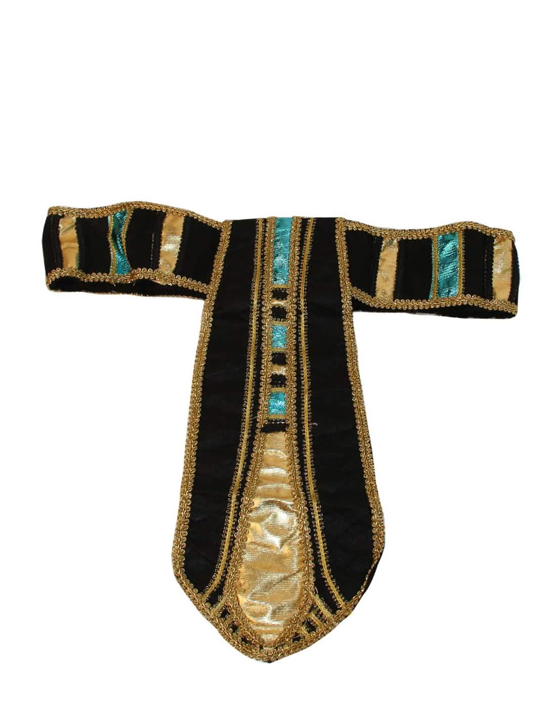 cinturón egipcio para adulto negro, dorado y turquesa