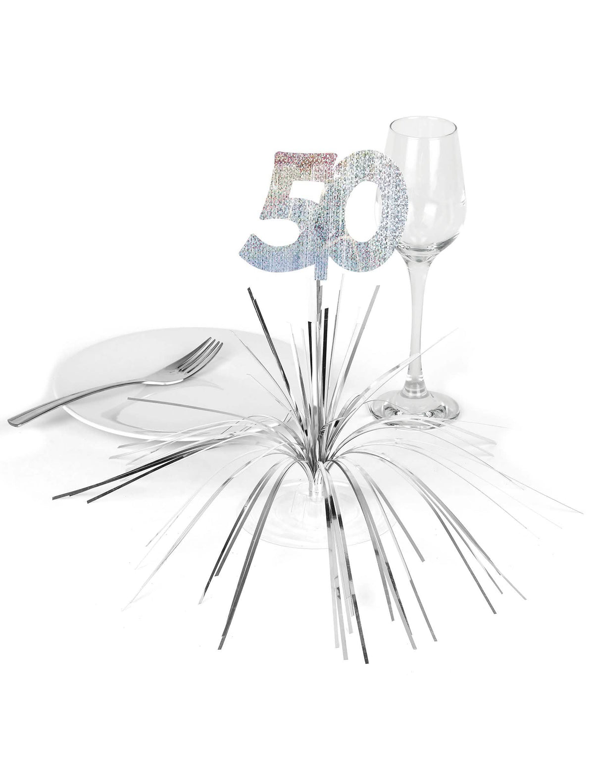Mise en situación sobre una mesa del centro de mesa 50 años