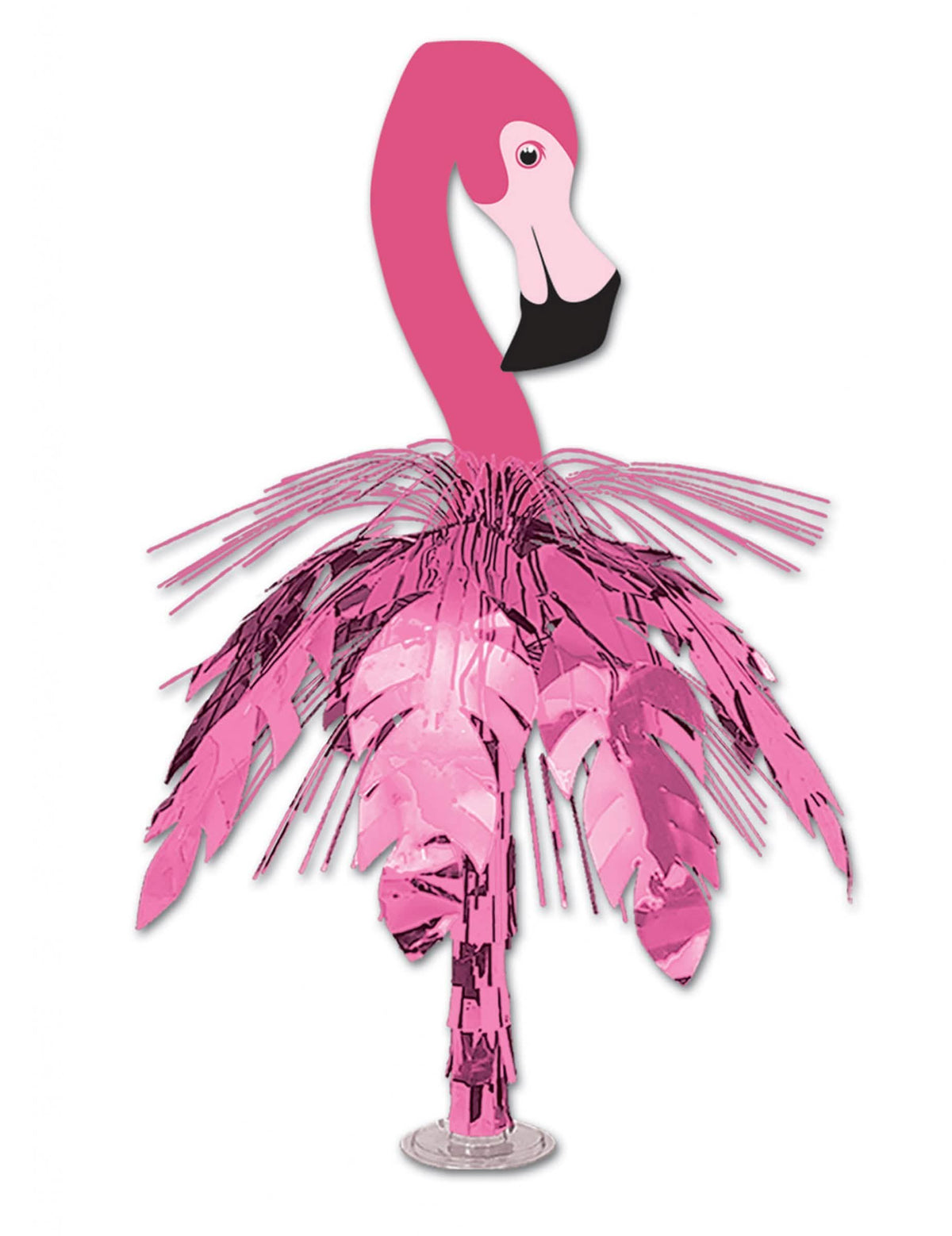 Centro de mesa en cascada flamenco para decoración exótica rosa metalizado