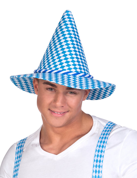 Sombrero de bávaro azul y blanco adulto