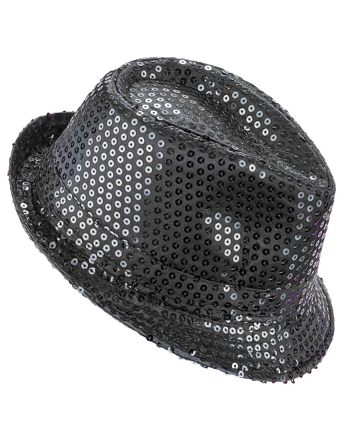 Sombrero lentejuelas negro adulto