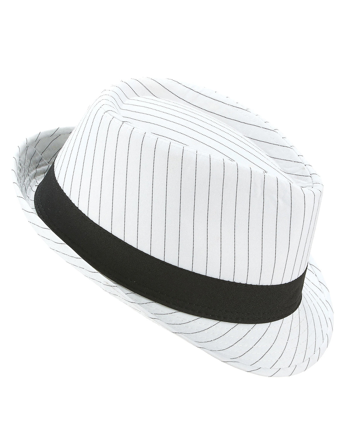 Sombrero borsalino blanco con rayas negras